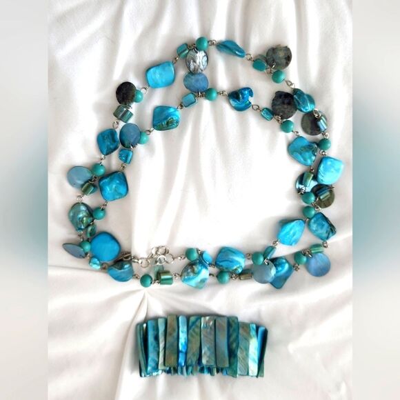 Coastal Statement Necklace & Bracelet Set - Picture 1 of 11